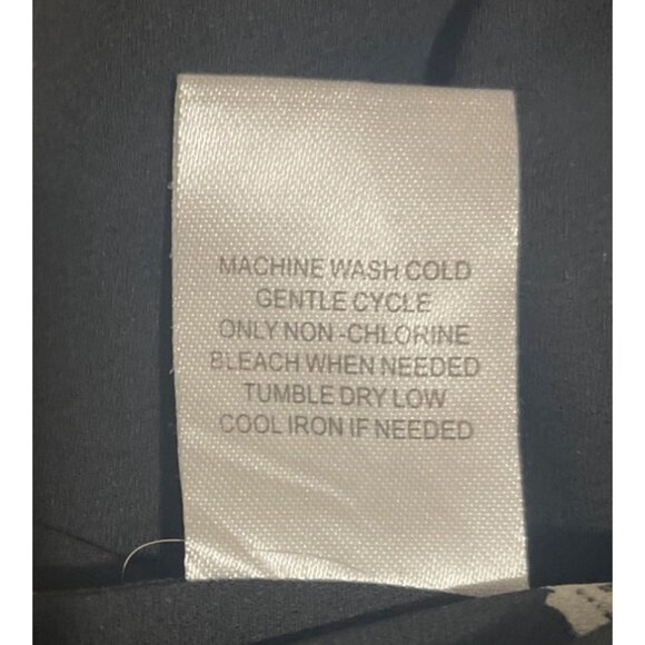 Daniel Rainn Black Floral Print Blouse With Roll Tab Sleeves Size S Flowy - Picture 6 of 6